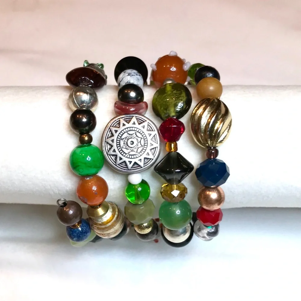 Handmade Bracelet with Vintage and Modern Elements (B74-6H) - Picture 4 of 8